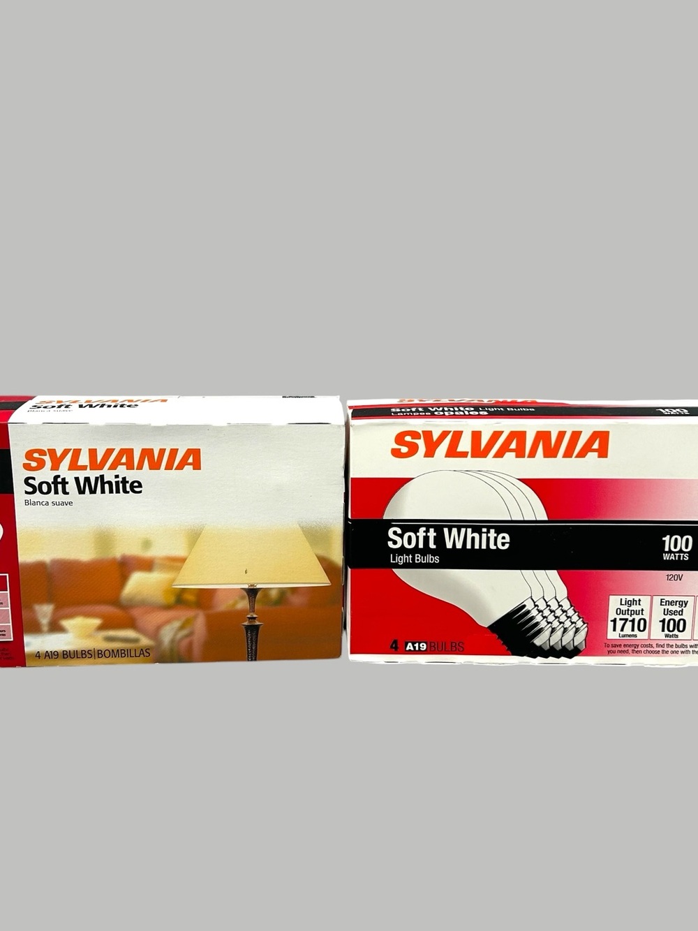 NEW - Sylvania Soft White Light Bulbs - 100W & 60W - 8 Bulbs Total- NEW